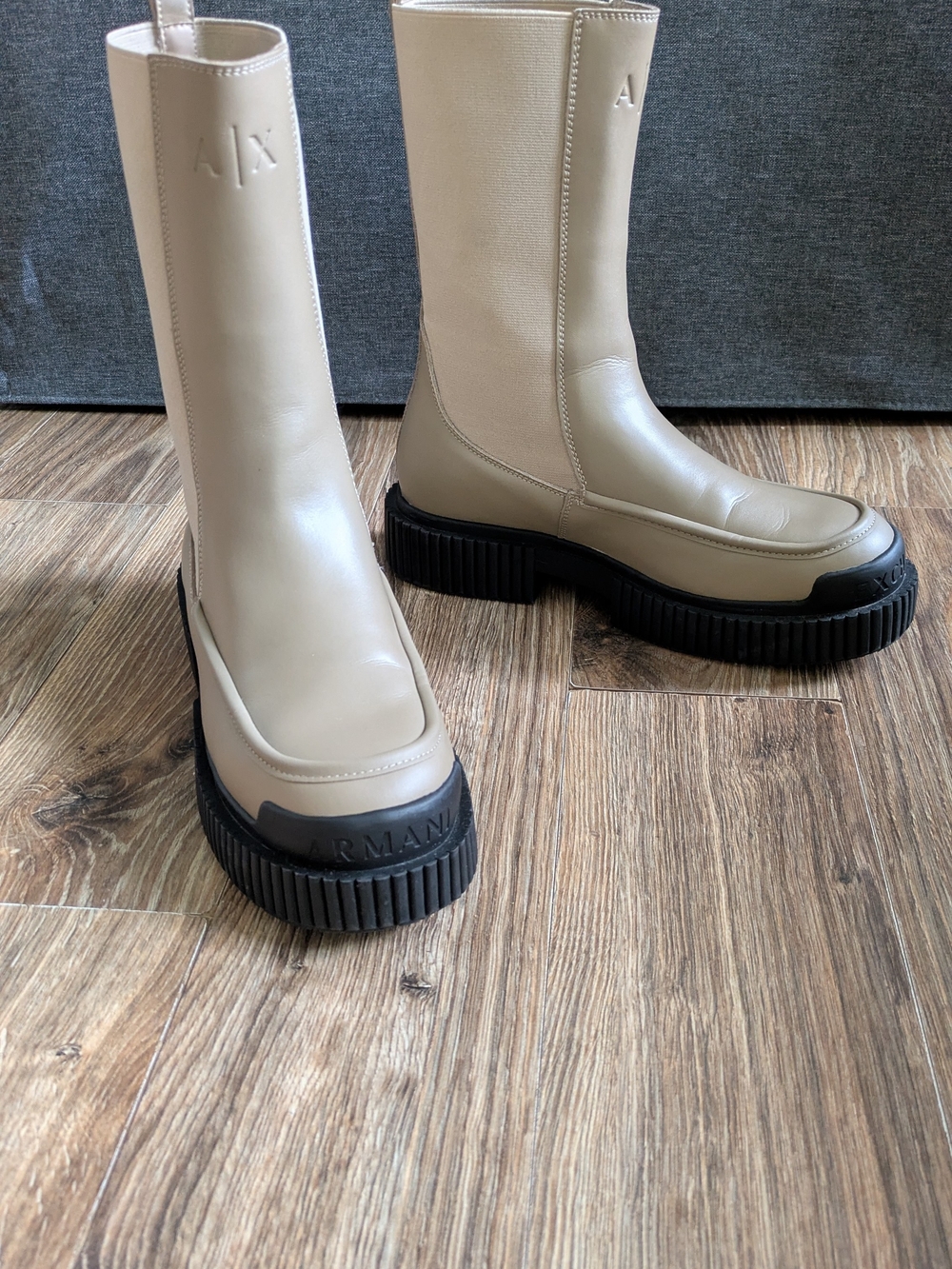 ARMANI EXCHANGE Platform Mid-Calf Chelsea Boots 8.5